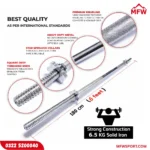 1 Inch Body Building Straight Barbell Rod with Spinlocks – Iron Weight Bar (3ft, 4ft, 5ft, 6ft) SNK Fitness