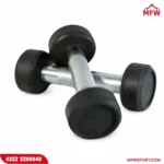 1KG Rubber Coated Dumbbells Pair with 4mm Yoga Mat – Pack of 2 (Budget Fitness Set)