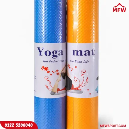 1KG Rubber Coated Dumbbells Pair with 4mm Yoga Mat – Pack of 2 (Budget Fitness Set)