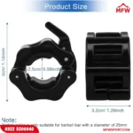 2 PCS Barbell Clamps Collars Olympic Bar Clips – 1 Inch Quick Release Barbell Locks