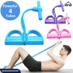 Elastic Pull Rope Tummy Trimmer – 4-Tube Abdominal Exerciser Resistance Band