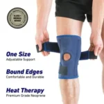 Knee Brace Sleeve Open Patella with Dual Straps – Adjustable Compression Knee Support (Pack of 1)