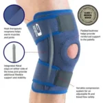 Knee Brace Sleeve Open Patella with Dual Straps – Adjustable Compression Knee Support (Pack of 1)