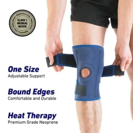 Knee Brace Sleeve Open Patella with Dual Straps – Adjustable Compression Knee Support (Pack of 1)