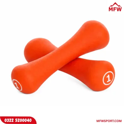 Liveup Bone Shape Neoprene Dumbbells 1kg x 2 – Orange (2kg Pair)