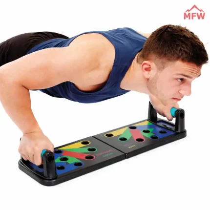 Multipurpose Pushup Board – Color-Coded Exercise System for Chest, Shoulders, Back & Triceps (Black)