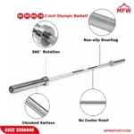 SNK FITNESS Olympic Barbell Bar 2" Inch – 4FT, 5FT, 6FT, 7FT Weightlifting Gym Rod